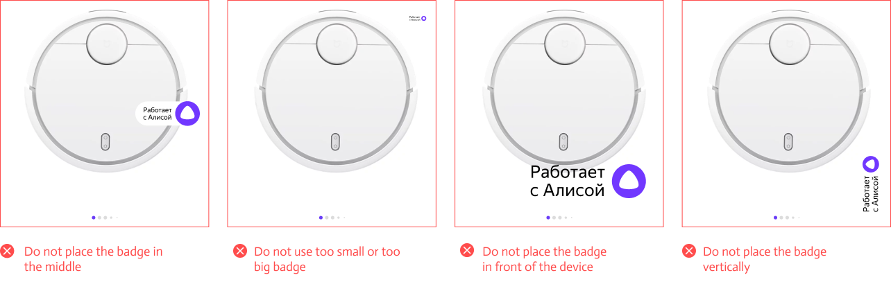 Examples of incorrect badge usage on digital media