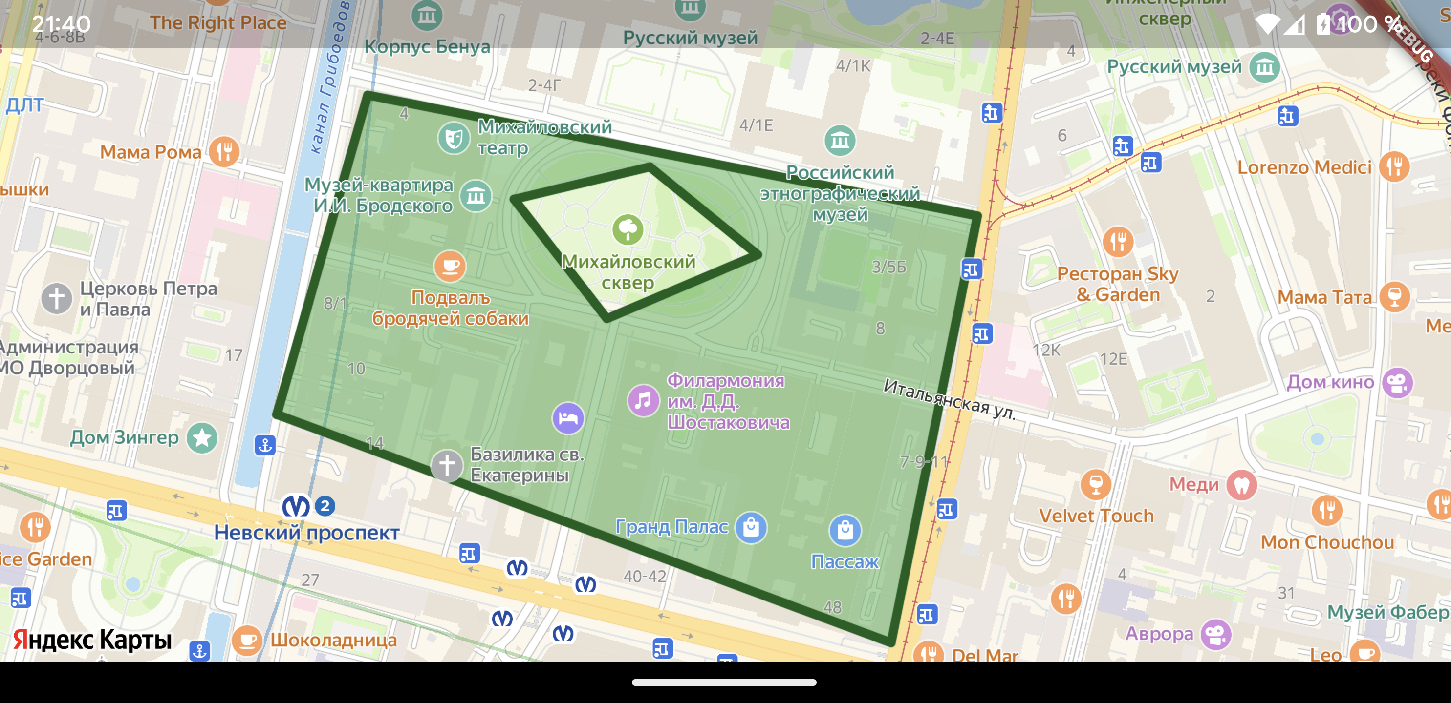 Карта со стилизованным полигоном