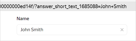 Example of pre-filling a text field