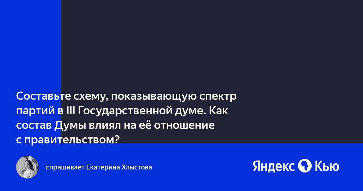 Составьте схему показывающую спектр партий представленных в 3 госдуме