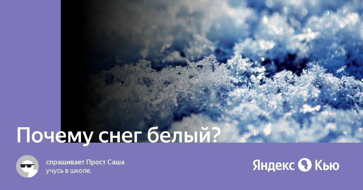 Почему снег белый?» — Яндекс Кью