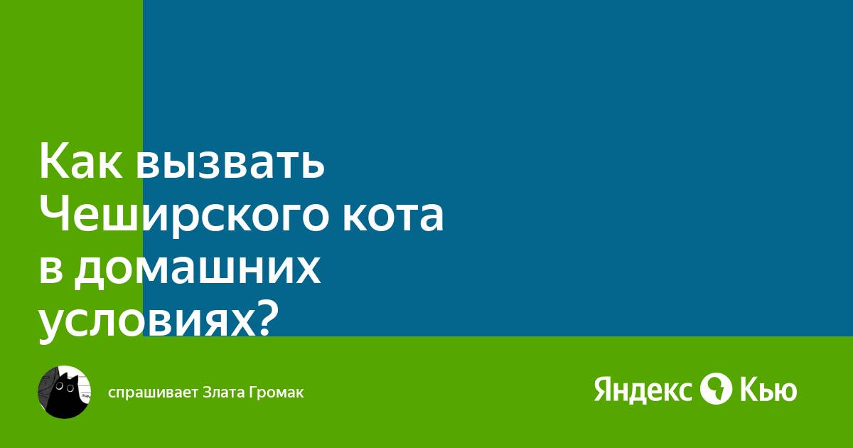 Как вызвать Чеширского кота в домашних условиях?» — Яндекс Кью