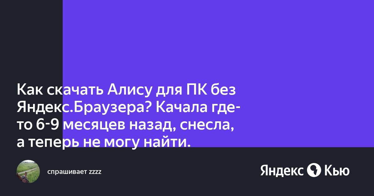 Можно ли установить алису отдельно от браузера